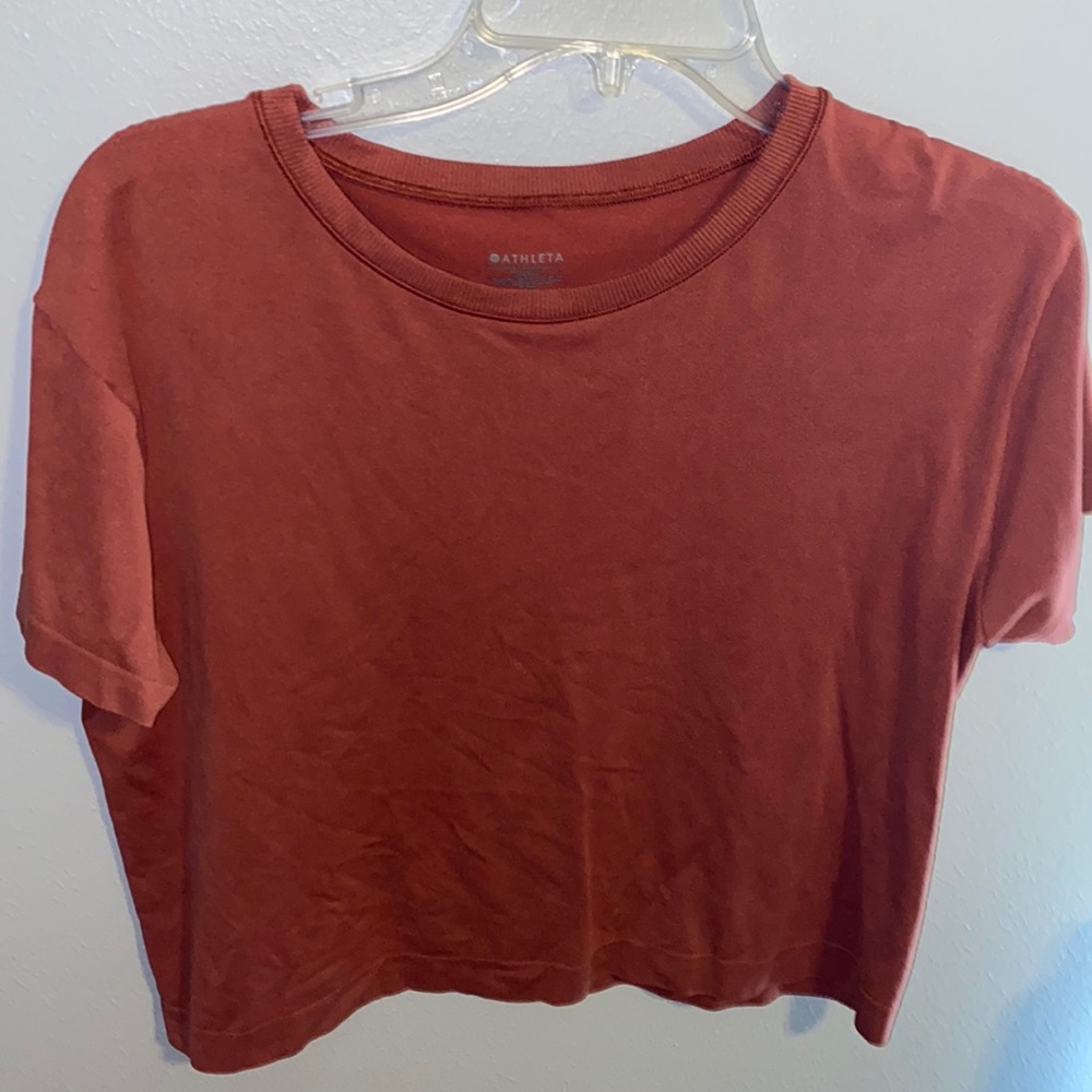 Red Cropped Athleta Shirt